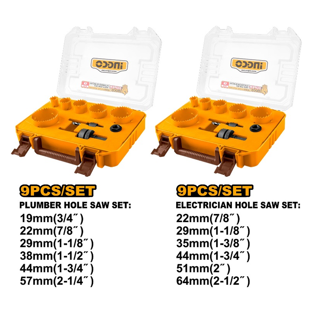 Ingco AKH0021 Plumber & Electrician Bi-Metal Hole Saw Set 18Pcs Secondary image