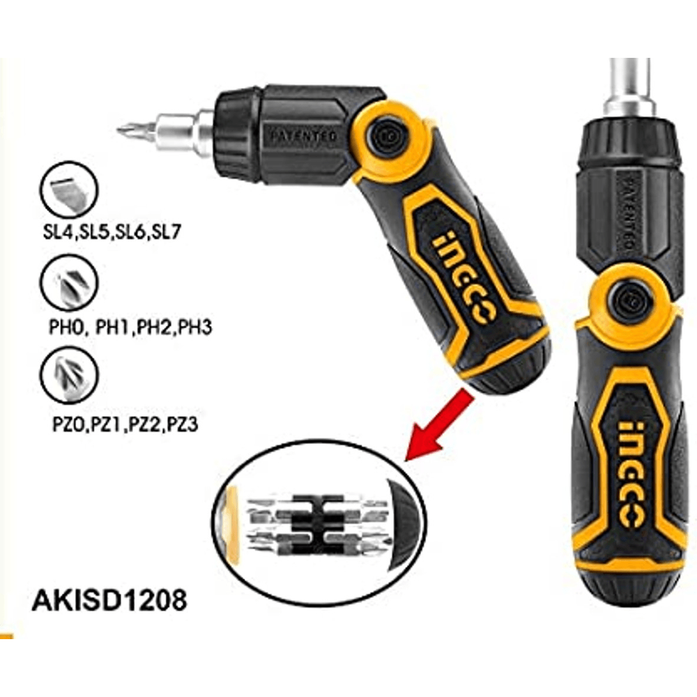 Ingco AKISD1208 13in1 Ratchet Screwdriver Set - KHM Megatools Corp.