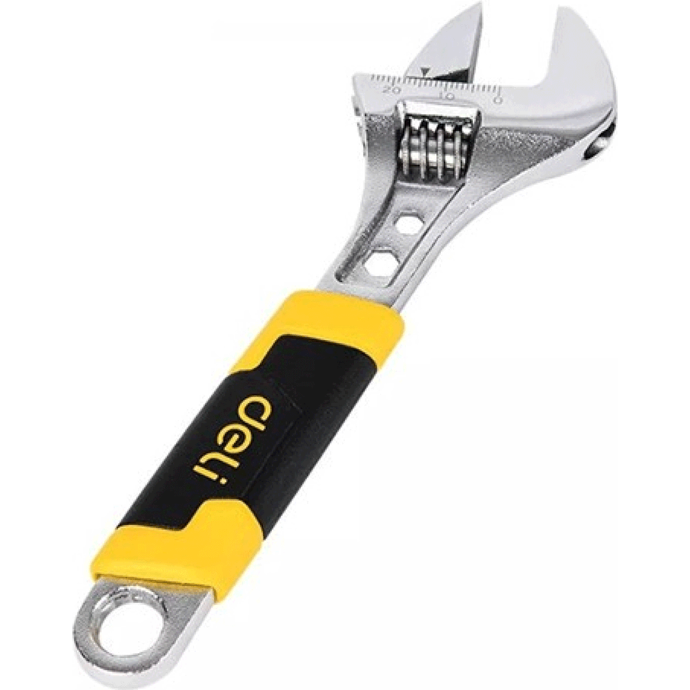 Deli EDL30106-112 Adjustable Wrench (Plastic Handle) 6" to 12"