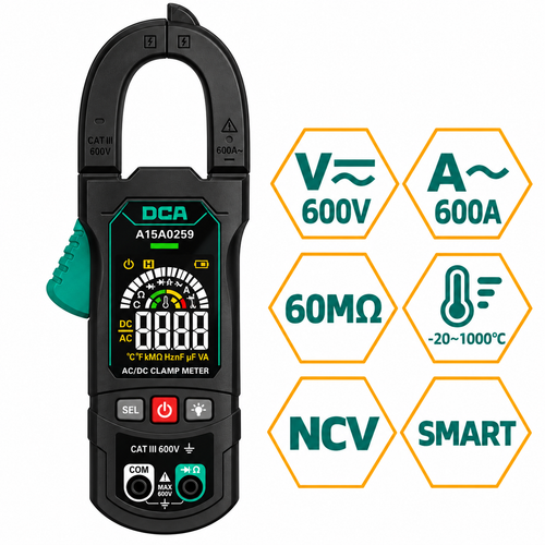 DCA A15A0259 Digital DC/AC Clamp Meter 5999-Counts