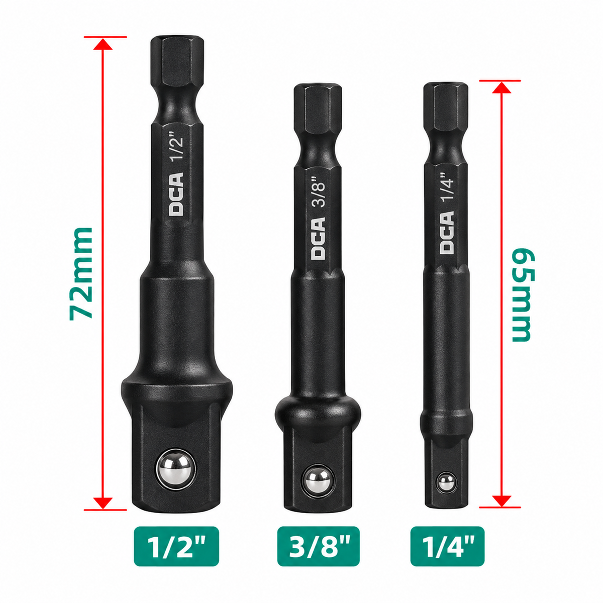 DCA A03F6401 Impact Socket Adaptor Set 3Pcs - ToolsSavvy.ph Main image