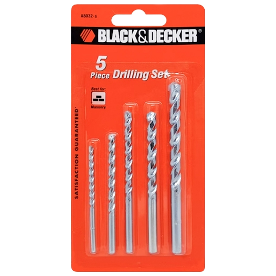 Black & Decker A8032G Masonry Drill Bit Set 5Pcs | Black & Decker by KHM Megatools Corp. Main image