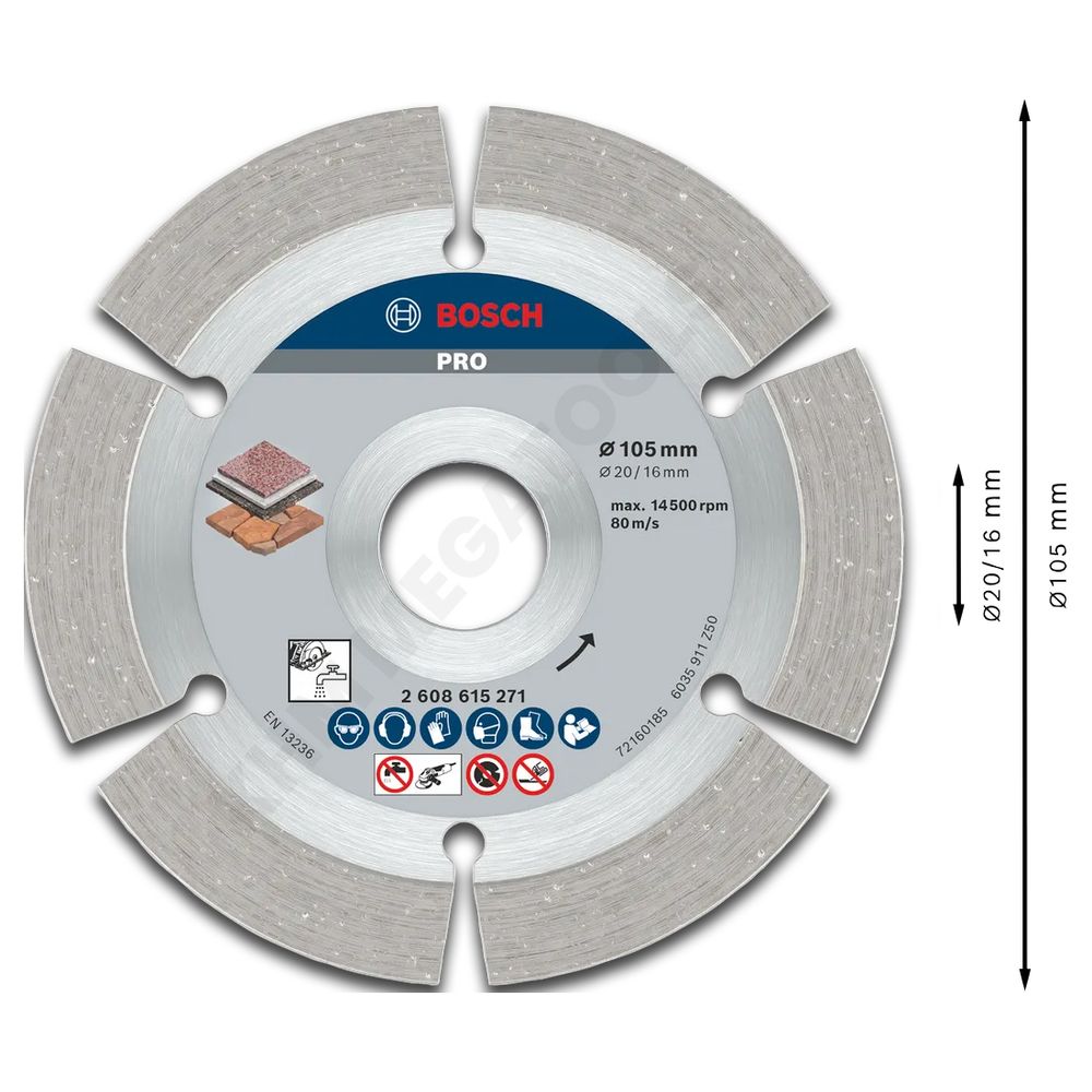 Bosch Diamond Cutter Stone 4" Segmented (2 608 615 271) P853 - ToolsSavvy.ph