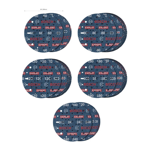 Bosch EXPERT ExO780 150mm Sanding Disc Assortment 55 pcs / box (2608902470)