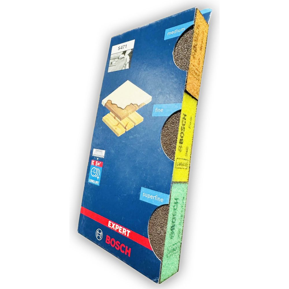 Bosch S471 3pcs Abrasive Sanding Pad / Foam Set (Flat & Edge) Secondary image