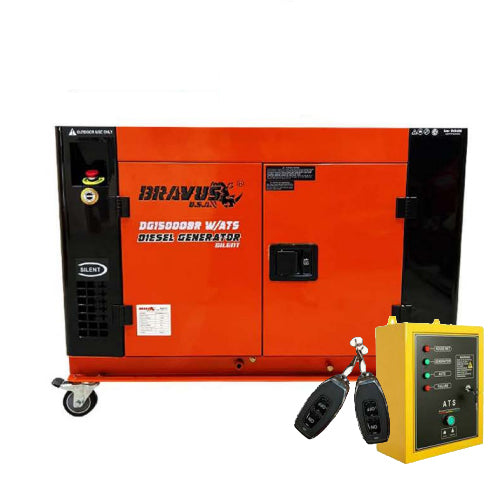 Bravus DG15000BR.2 Diesel Generator Silent Type 15kVa (w/ add-on switch on/off and Remote System) - ToolsSavvy.ph