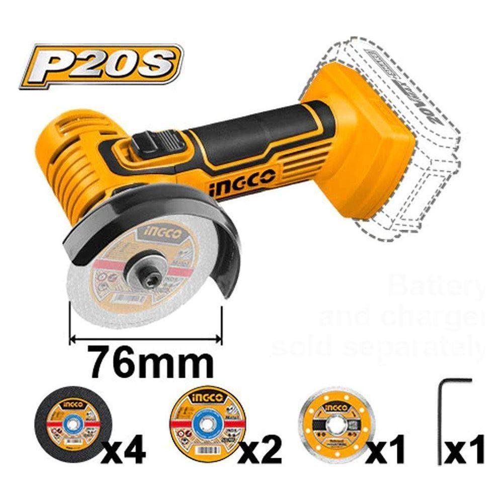 Ingco CAGLI76017 Li-Ion Mini Cut-Off Tools 20V Secondary image