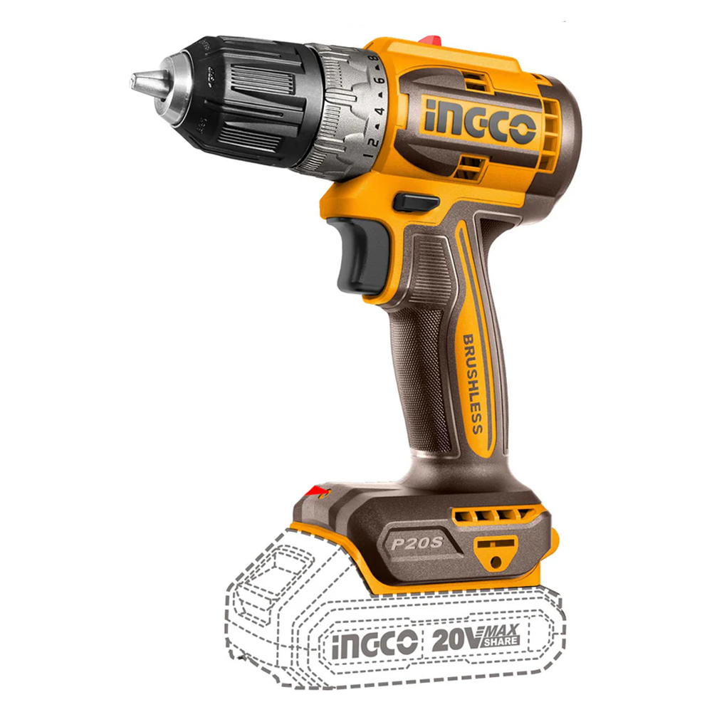 Ingco CDLI20453 Brushless Cordless Li-Ion Drill 20V 2.0AH