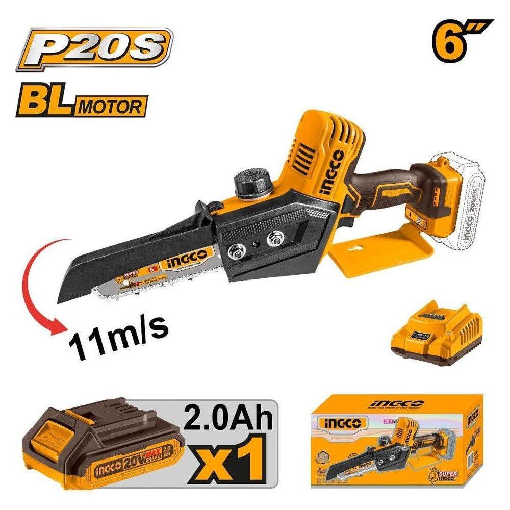 Ingco CGSLI20685 Li-Ion Pruner Saw 6" 20V Secondary image