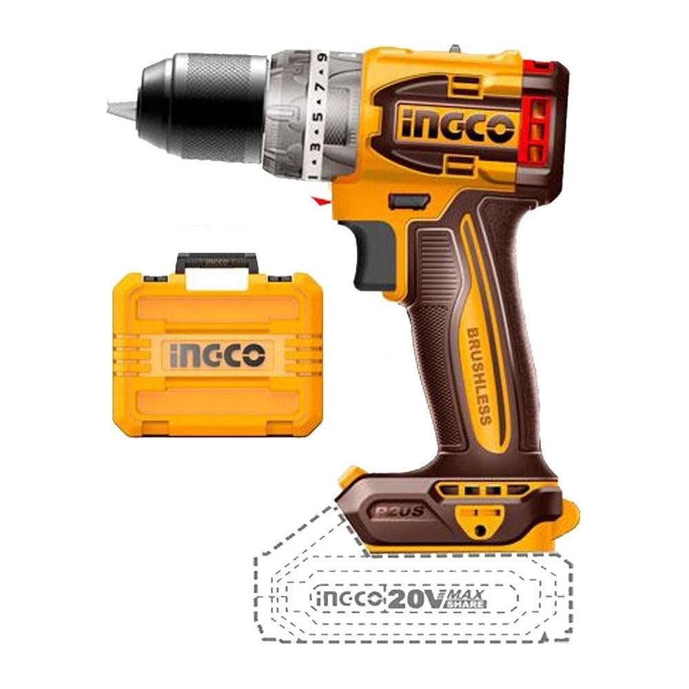 Ingco CIDLI20602 Li-Ion Compact Impact Drill Brushless 20V - KHM Megatools Corp.