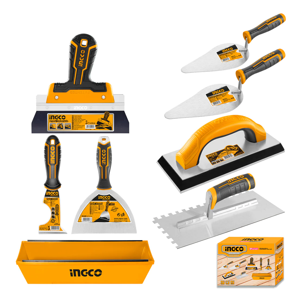 Ingco COS23076 Bricklaying & Plastering Tools Set 8Pcs | Ingco by KHM Megatools Corp. Main image