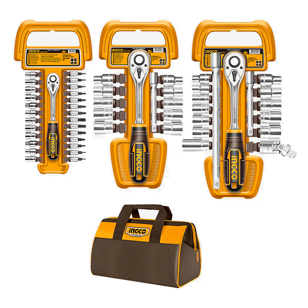 Ingco COS23092 1/4"-1/2"-3/8" DR. Socket Set 57Pcs | Ingco by KHM Megatools Corp. Main image