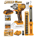 Ingco COSLI23011 Cordless Impact Wrench Combo Kit 3Pcs 20V 2.0AH | Ingco by KHM Megatools Corp.