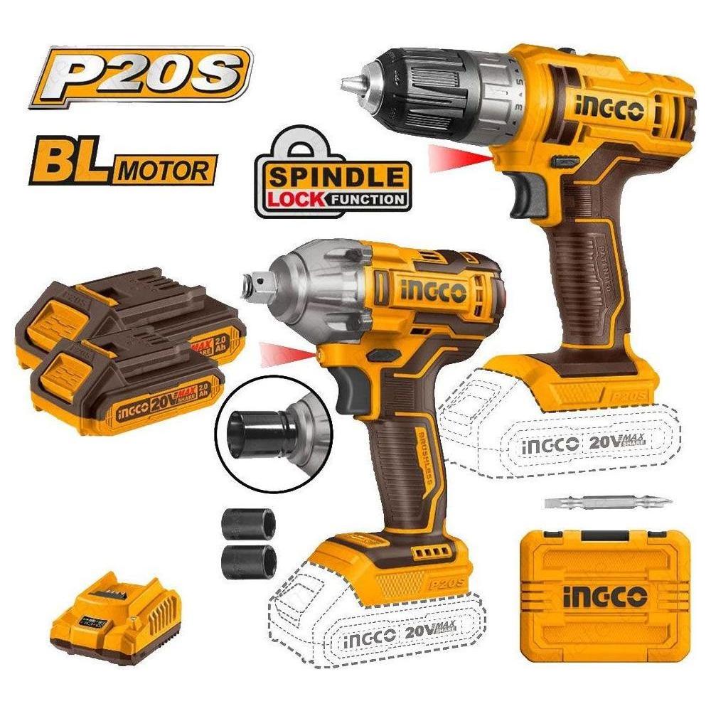 Ingco COSLI230702 Li-Ion Cordless 2Pcs Combo Kit Secondary image