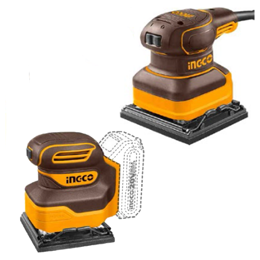 Ingco COSLI240582 Cordless & Corded Palm Sander Combo Kit 20V 2.0AH