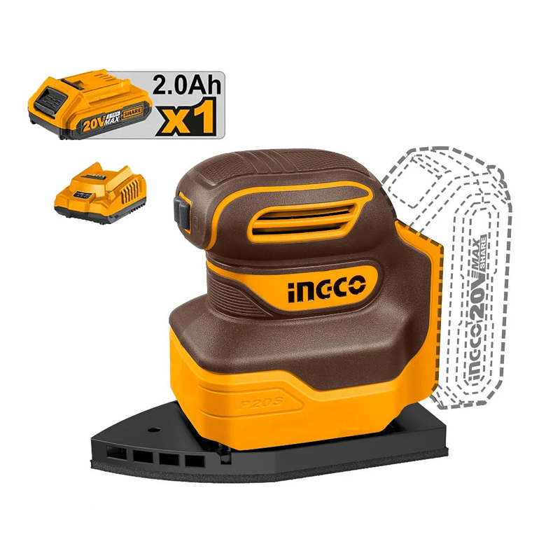 Ingco CPSLI20141 Cordless Li-Ion Palm Sander 20V - ToolsSavvy.ph Main image