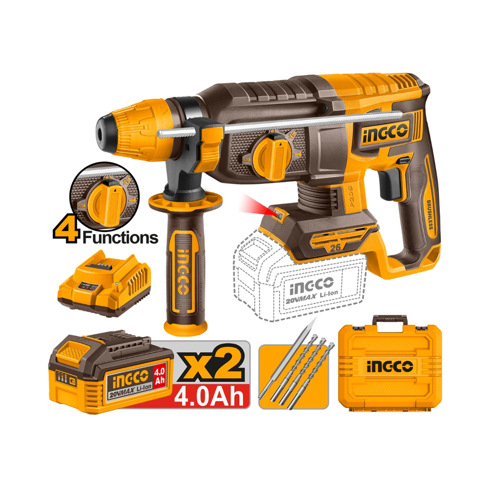 Ingco CRHLI202682 Li-Ion Rotary Hammer 20V