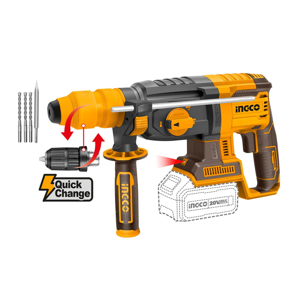 Ingco CRHLI21228 Li-Ion Rotary Hammer 20V - ToolsSavvy.ph