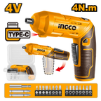 Ingco CSDLI04425  Cordless Li-Ion Screwdriver Set 4V 24PCS | Ingco by KHM Megatools Corp.