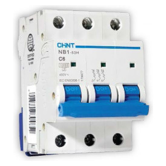 Chint NB1-63H 3P 10KA with ON/OFF Indicator Miniature Circuit Breaker (3 Modules) | Chint by KHM Megatools Corp. Main image