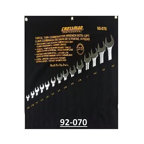 Crossman 92-070 Thin Combination Wrench Set 3/8" - 1-1/4" 14pcs - ToolsSavvy.ph