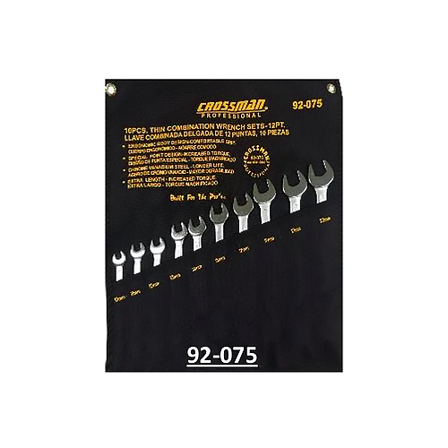 Crossman 92-075 Thin Combination Wrench Set 10-22mm 10pcs - ToolsSavvy.ph
