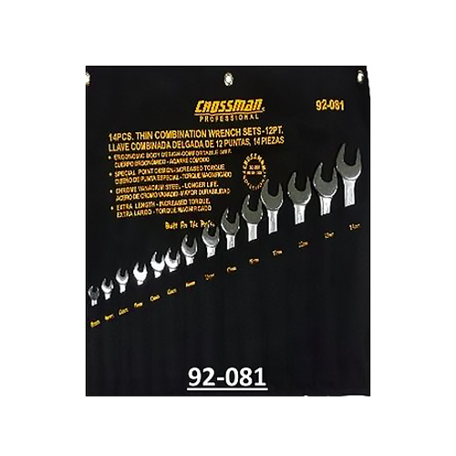 Crossman 92-081 Thin Combination Wrench Set 8-24mm 14pcs - ToolsSavvy.ph