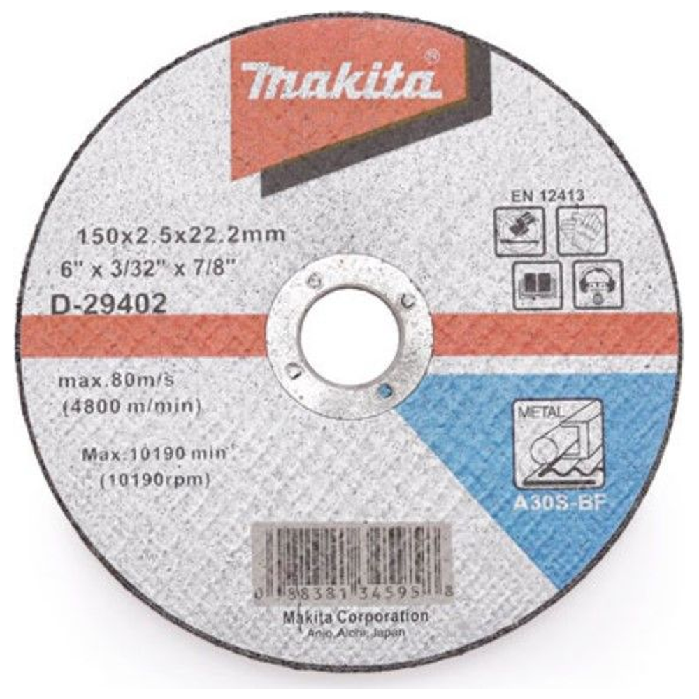 Makita D-29402 Cut-Off Disc / Wheel for Metal 6" | Makita by KHM Megatools Corp. Main image
