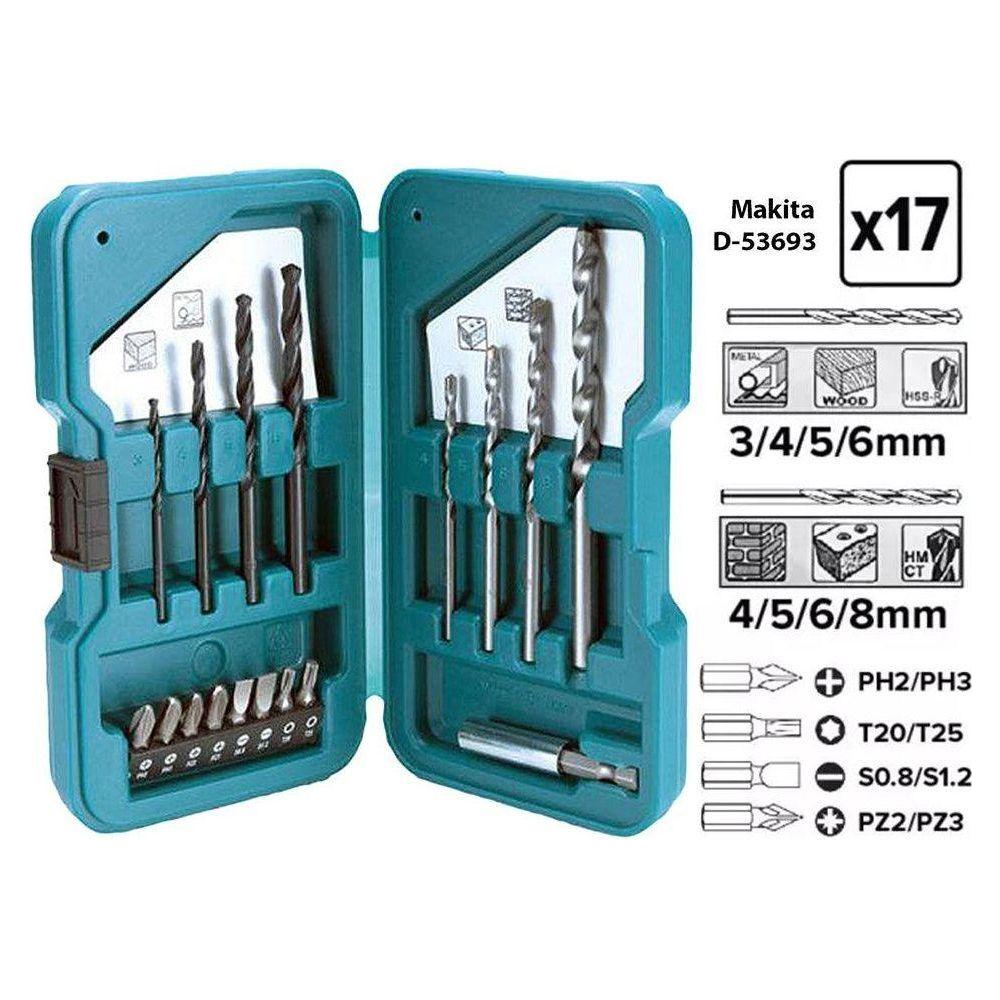 Makita D-53693 – 17pc. Multi Bit/Drill Bit Combination Set | Makita by KHM Megatools Corp. Main image