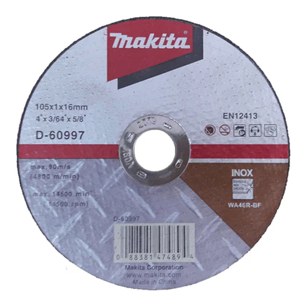 Makita D-60997 Cut Off Wheel Inox Stainless Steel 4" | Makita by KHM Megatools Corp. Main image