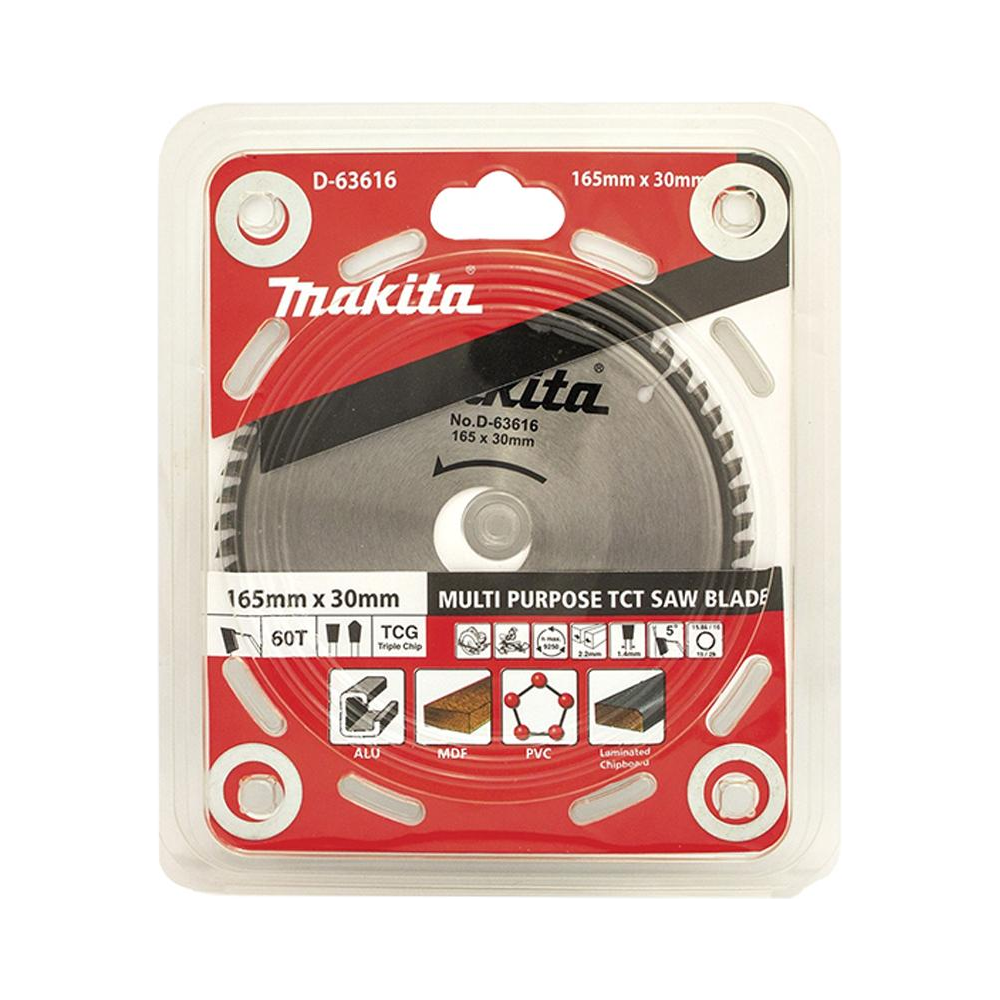 Makita D-63616 TCT Circular Saw Blade 165x20x60T for Multi Material | Makita by KHM Megatools Corp. Main image
