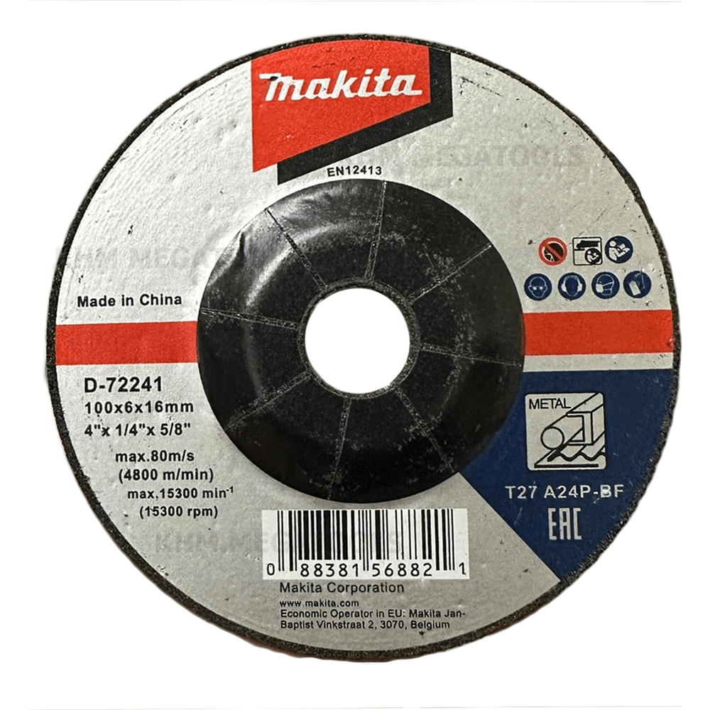 Makita D-72241 Grinding Disc 4" T27 A24-BF Metal - KHM Megatools Corp. Main image