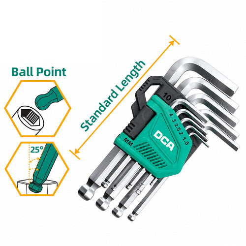 DCA A09D0101 Ball Point Hex Key Set 9Pcs Set