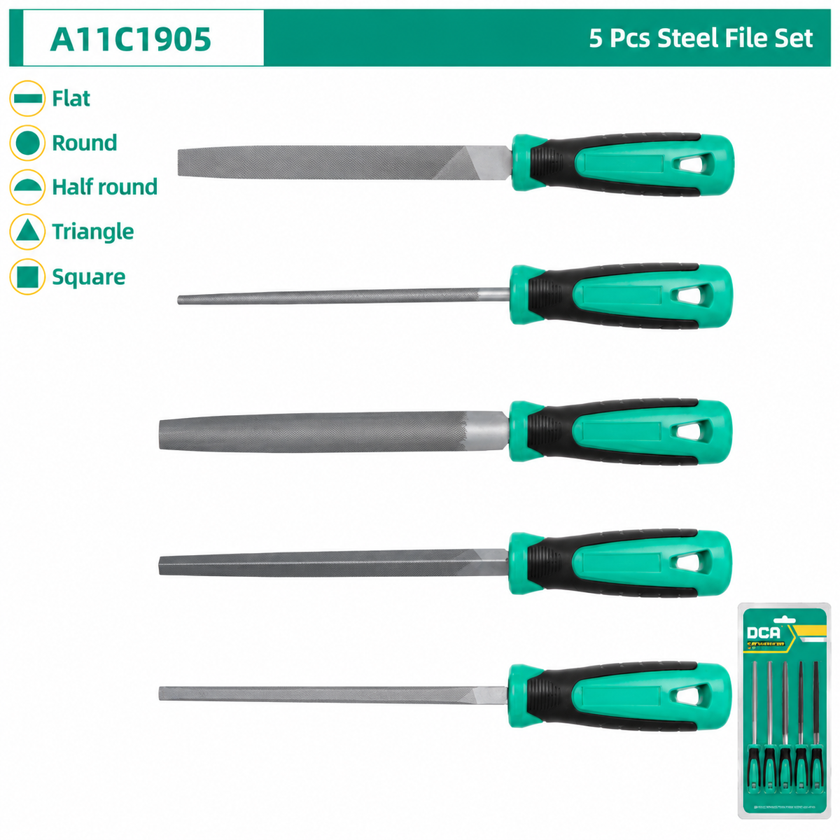 DCA 5 Pcs Steel File Set