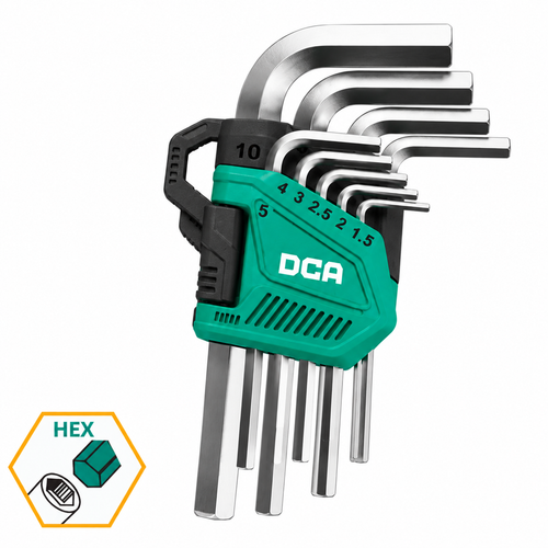 DCA A09C0101 Hex Key Wrench Set 9Pcs
