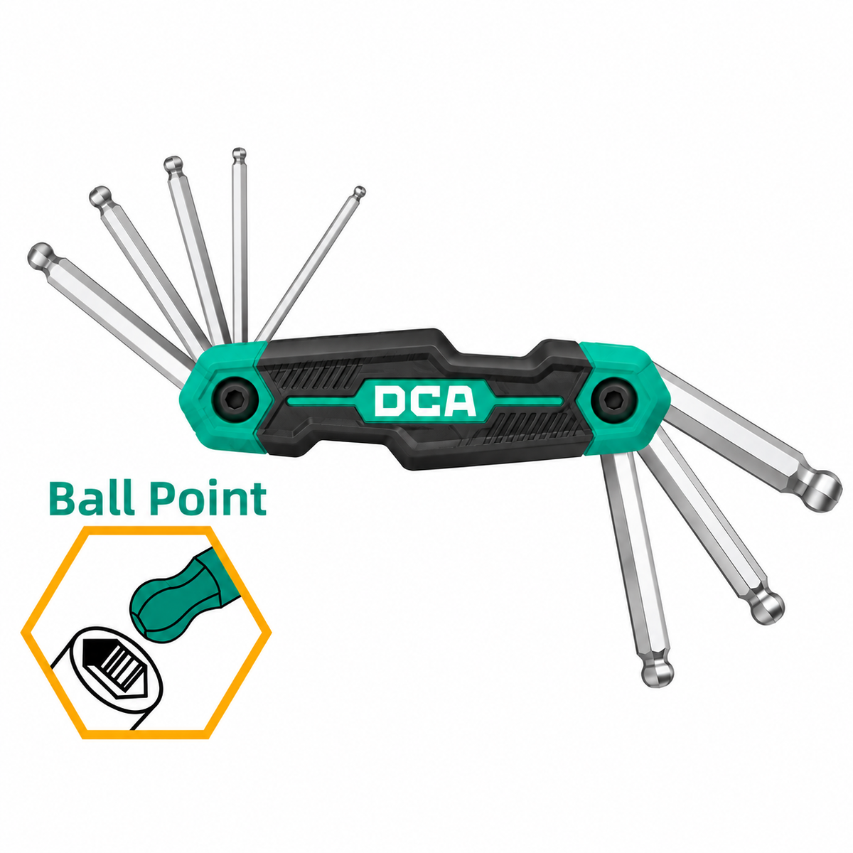 DCA A09D0201 Folding Ball Point Hex Key Set 8Pcs Main image