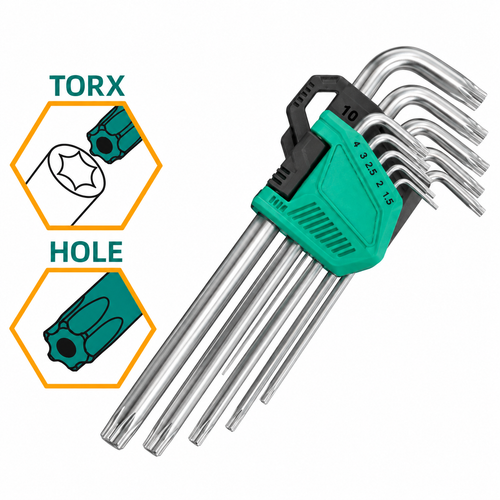 DCA A09E0102 Long Torx Key Wrench Set 9Pcs