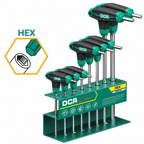 DCA A09F0101 T-Handle Hex Wrench Set 8Pcs