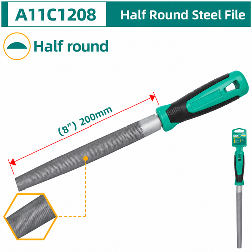 DCA A11C1208 Half Round Steel File