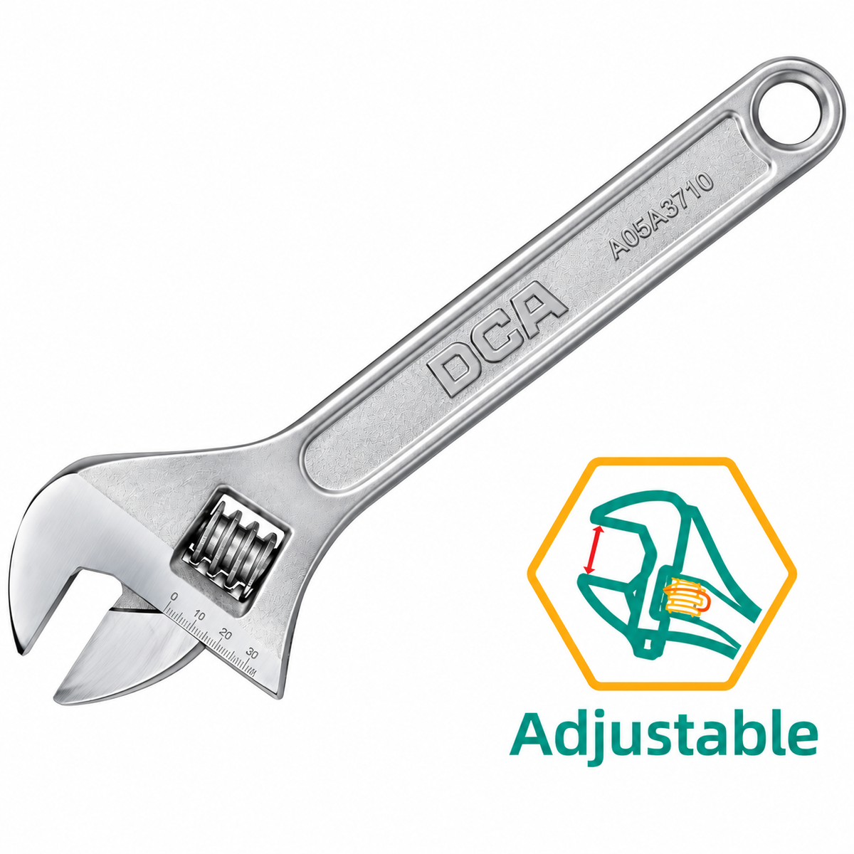 DCA A05A37 Chrome Adjustable Wrench
