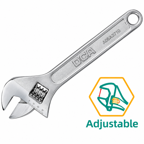 DCA A05A37 Chrome Adjustable Wrench