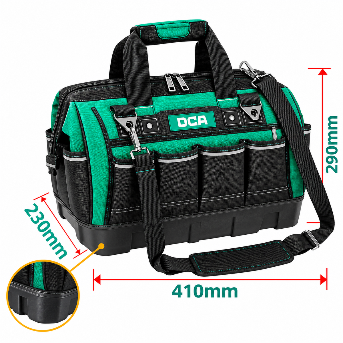 DCA A17A0701 Tool Bag w/ Plastic Base 16" - ToolsSavvy.ph Main image