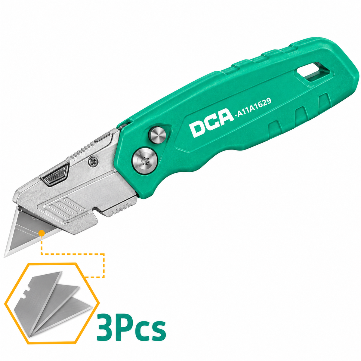 DCA A11A1629 Zinc Alloy Utility Knife with 3Pcs Blade - ToolsSavvy.ph Main image