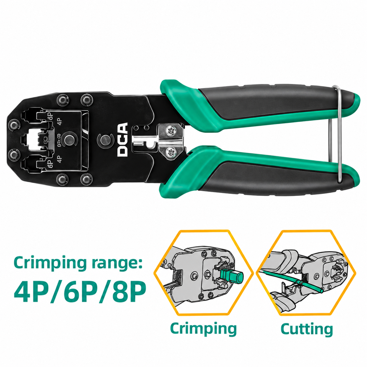 DCA A15E0102 Modular Plug Crimper 8"