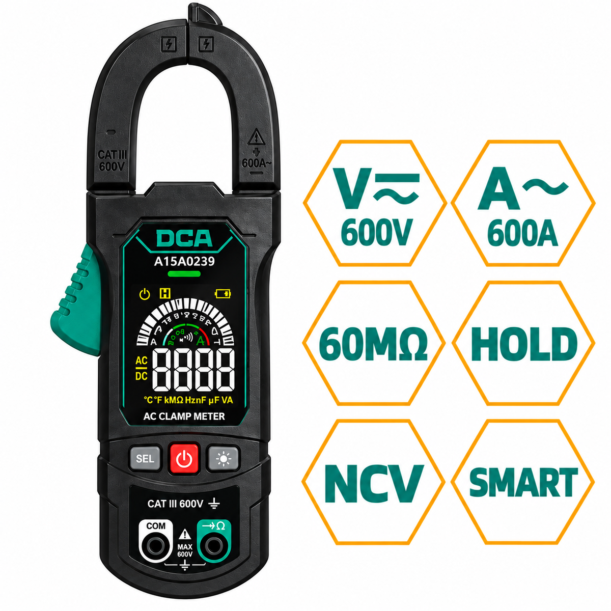 DCA A15A0239 Digital AC Clamp Meter 5999-Counts - ToolsSavvy.ph Main image