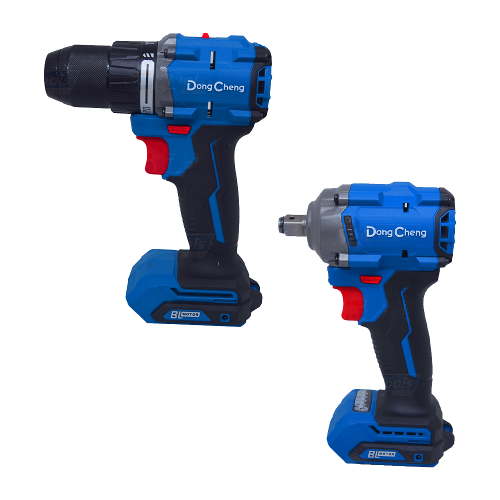 Dongcheng DCKIT28EK Cordless Hammer Drill + Impact Wrench 20V 4.0AH