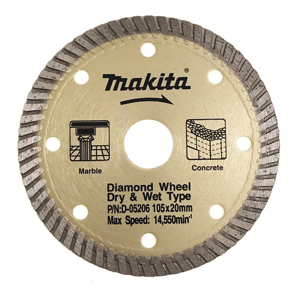 Makita D-05206 Diamond Cut off Wheel 4" Corrugated (Dry) | Makita by KHM Megatools Corp. Main image