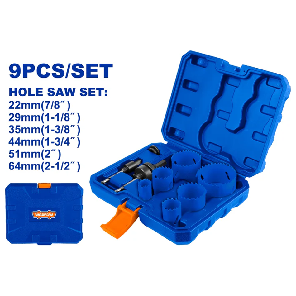 Wadfow WKJ3491 Plumbers Bi-Metal Hole Saw Set 9pcs Secondary image