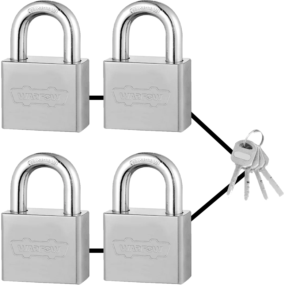 Wadfow WPDS444 4Pcs-Key-Alike Vane Iron Padlock (Square Type) 40mm | Wadfow by KHM Megatools Corp. Main image