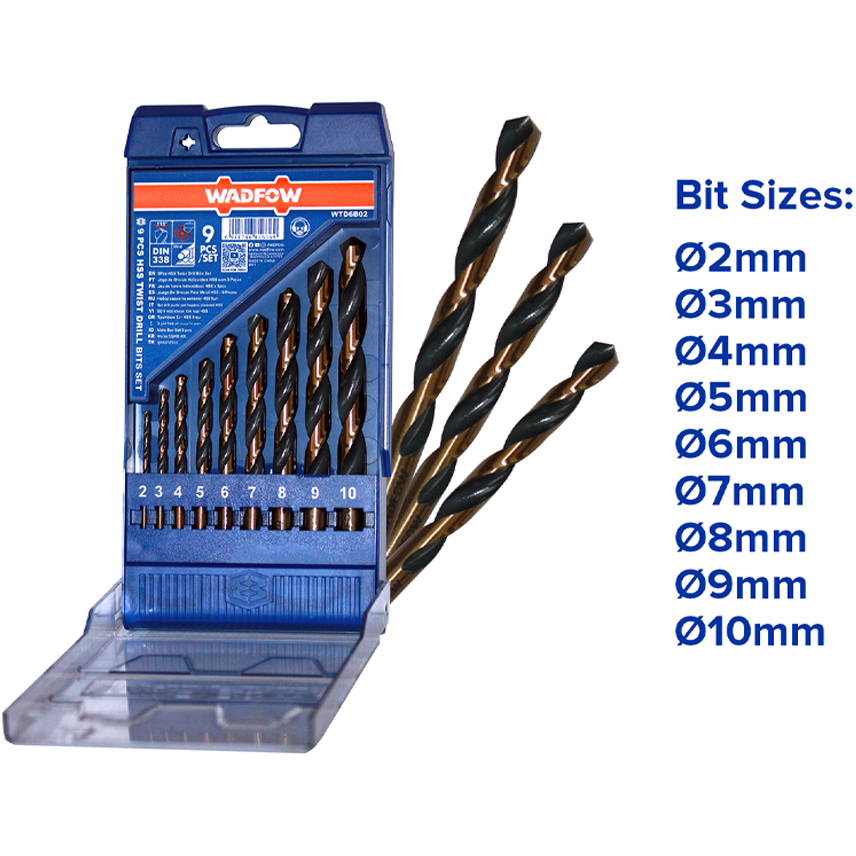 Wadfow WTD6B02 HSS Twist Drill Bit Set 9Pcs Secondary image